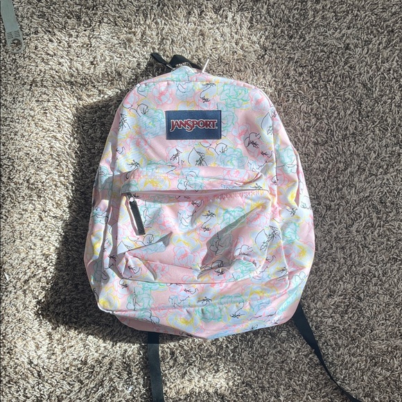 Jansport Floral Backpack - Pink and Multicolor - Picture 1 of 11
